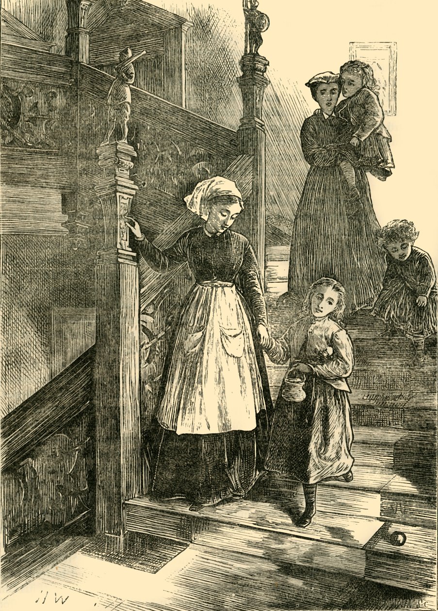 क्रॉमवेल हाउस की सीढ़ी, 1876, सी 1876। द्वारा अज्ञात