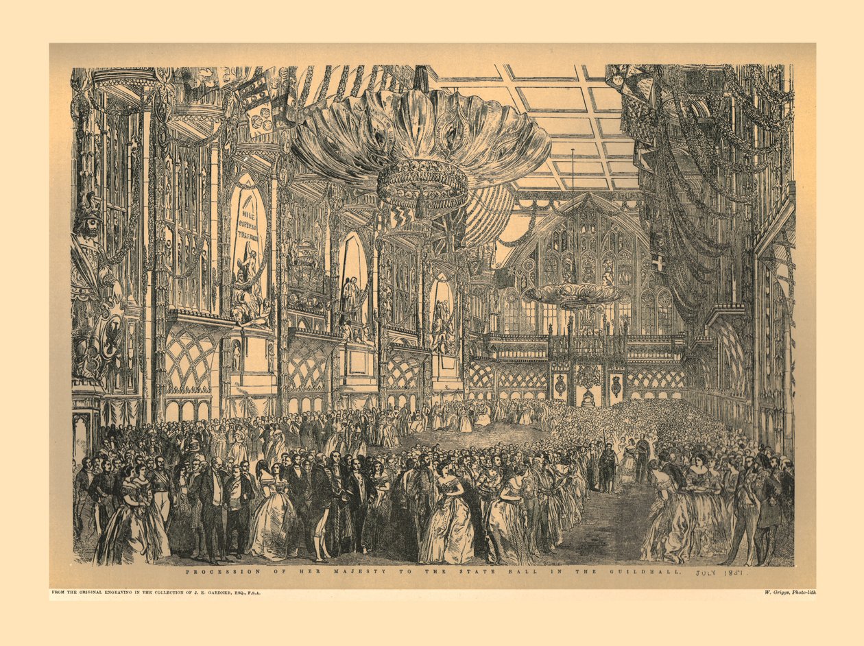 स्टेट बॉल एट गिल्डहॉल, 1851, 1886 द्वारा अज्ञात