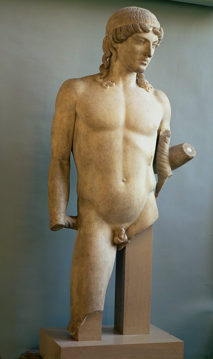 अपोलो की मूर्ति, ग्रीक, c.480-400 ईसा पूर्व (संगमरमर) द्वारा अज्ञात
