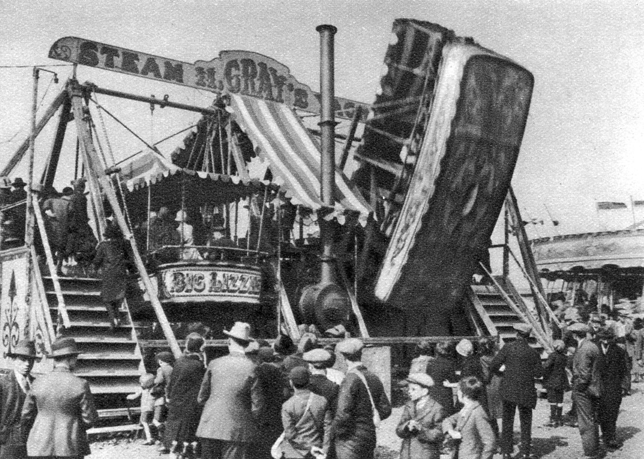 स्टीम नौका, हैम्स्टेड हीथ, लंदन, 1926-1927 में एक बैंक अवकाश मेला ग्राउंड आकर्षण द्वारा अज्ञात