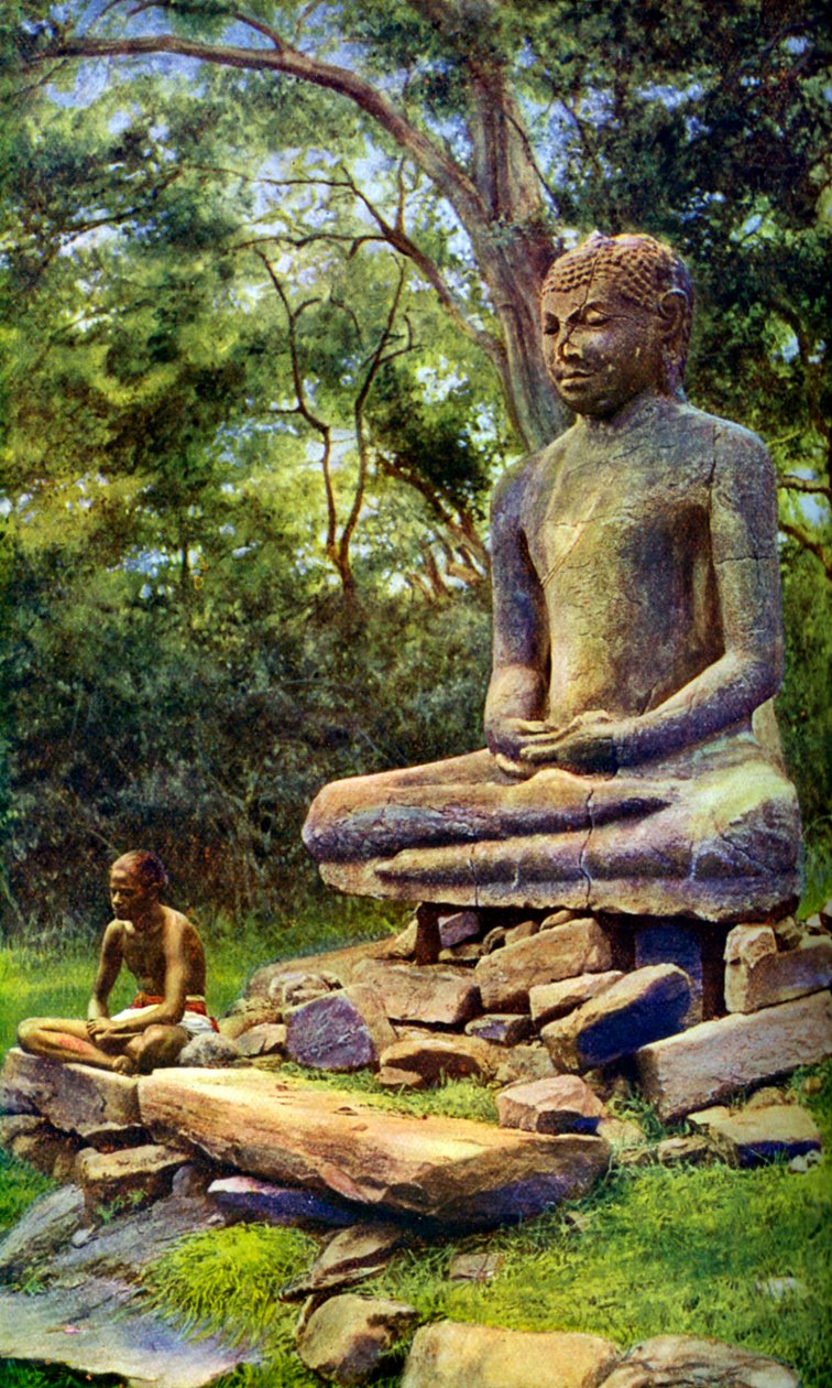 स्टोन बुद्ध, अनुराधपुरा, सीलोन के अतीत गौरव का एक अवशेष, c1924 द्वारा अज्ञात