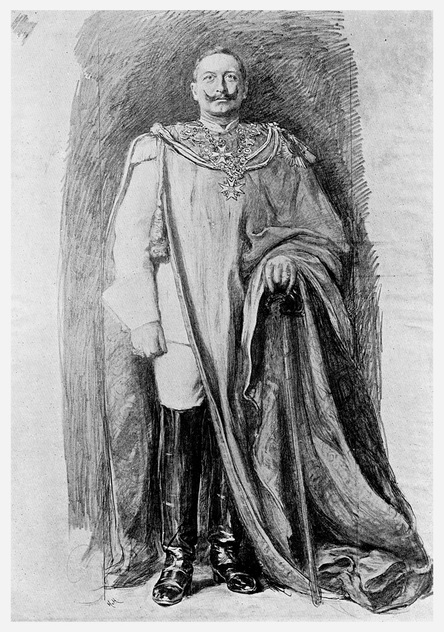 जर्मनी के सम्राट विल्हेम द्वितीय के तामचीनी चित्र के लिए अध्ययन, 1901 द्वारा अज्ञात