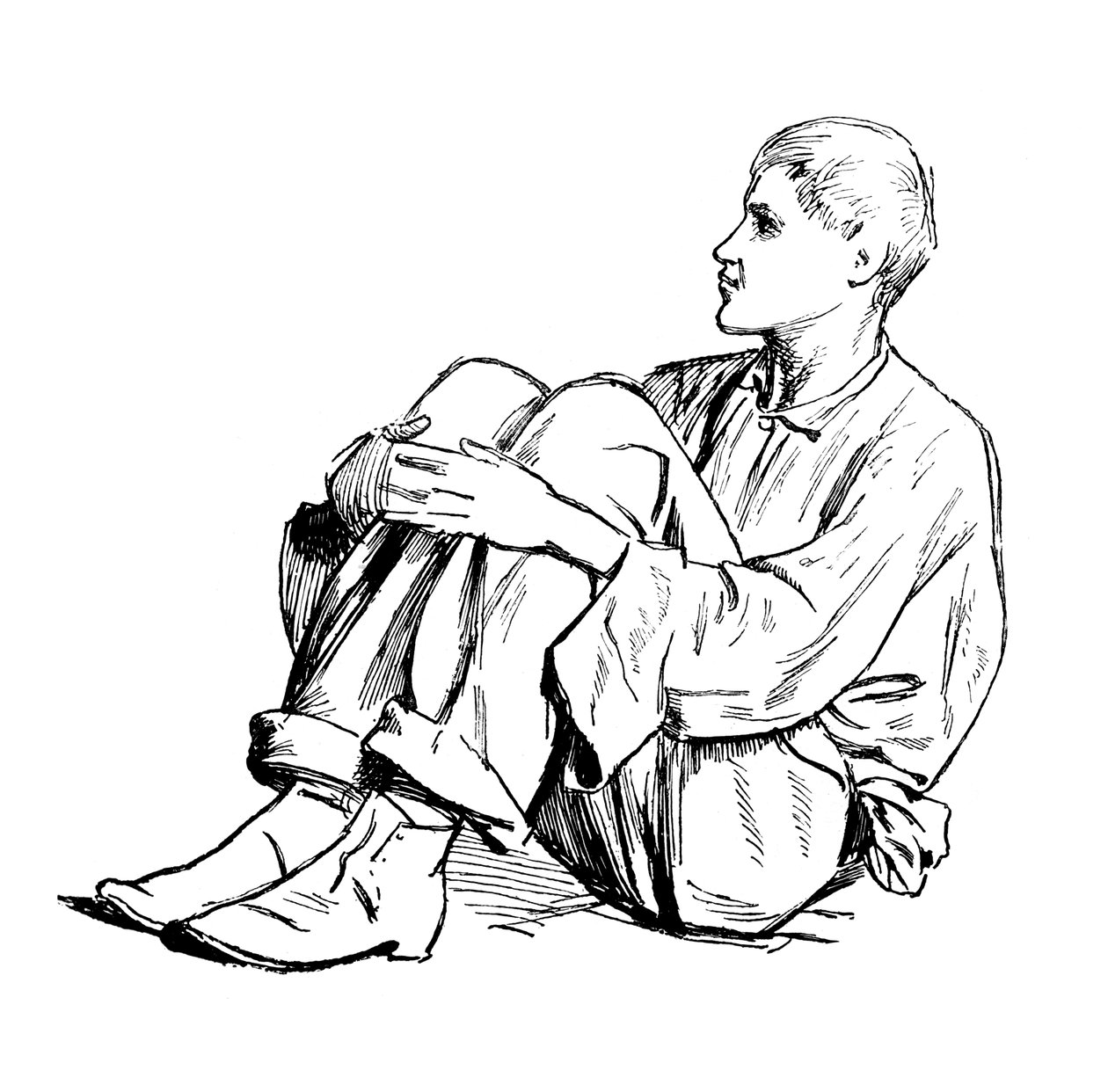 एक बैठे आदमी का अध्ययन, 1895 द्वारा अज्ञात
