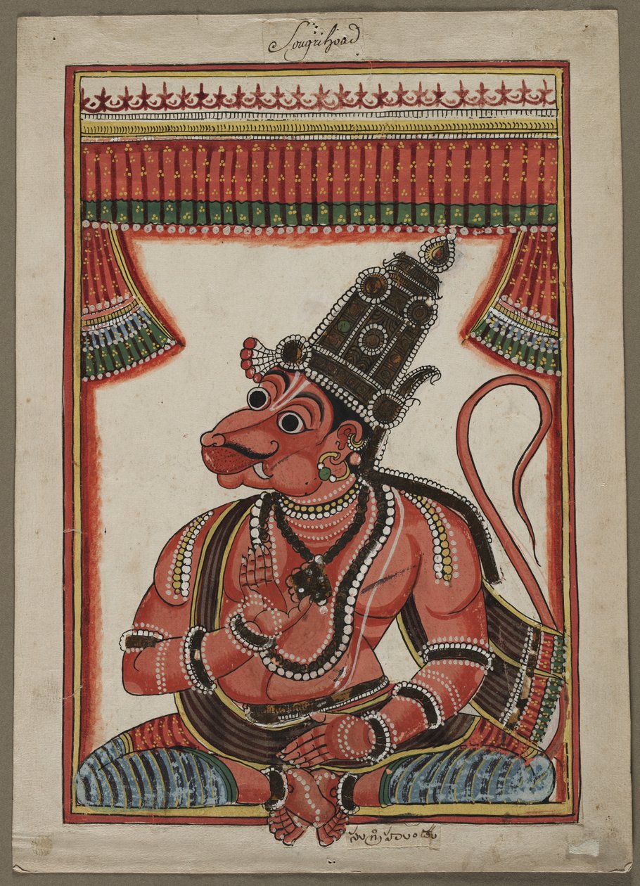 सुग्रीव, बंदर राजा, 1760-1770। द्वारा अज्ञात