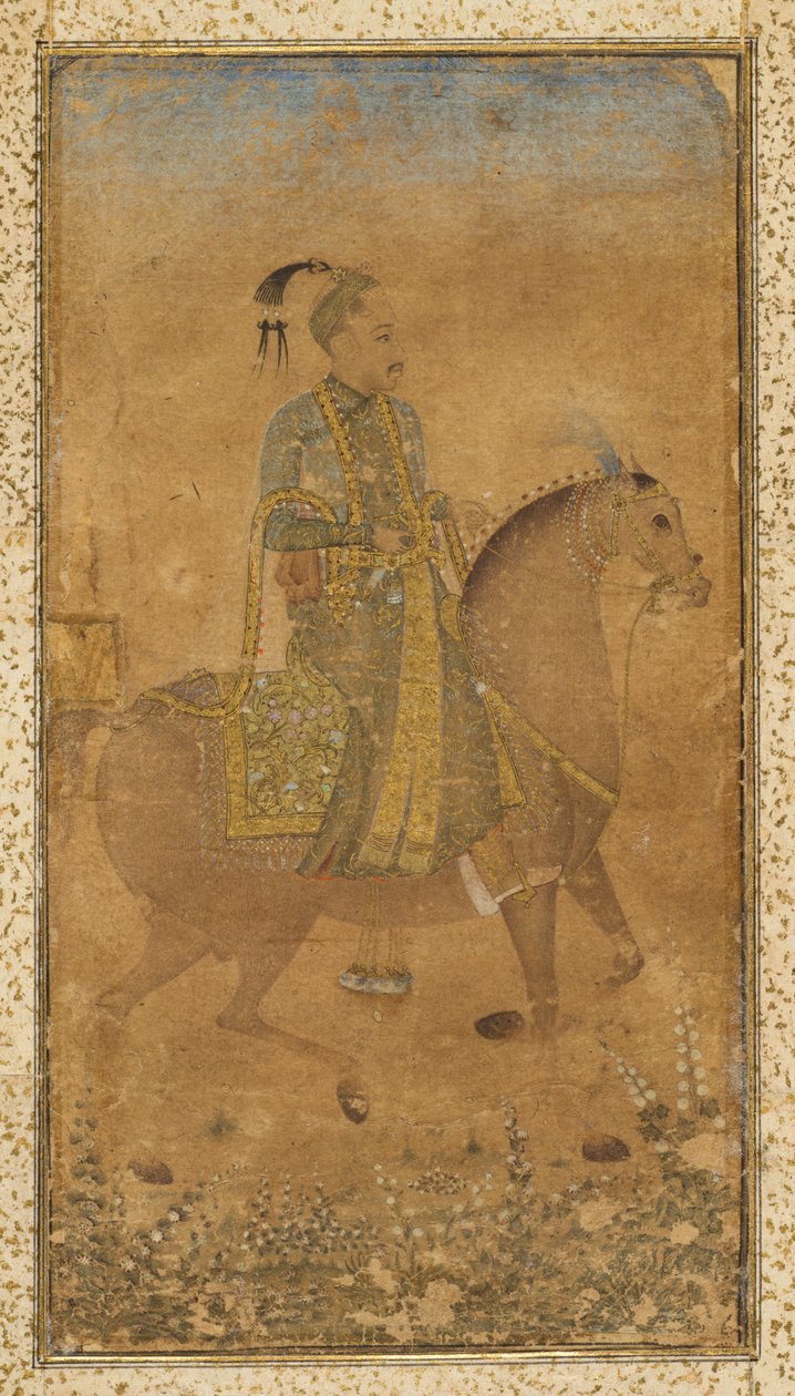 सुल्तान अब्दुल्ला कुतुब शाह 1614-74 घोड़े की पीठ पर, सी। 1635। द्वारा अज्ञात