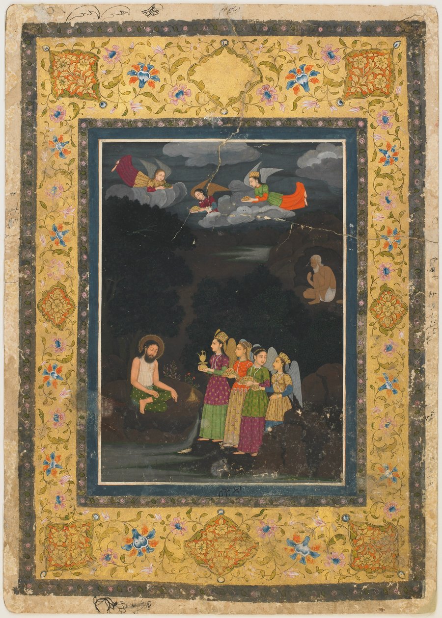 18वीं सदी की शुरुआत में बल्ख के सुल्तान इब्राहिम इब्न अधम से स्वर्गदूत आए। द्वारा अज्ञात