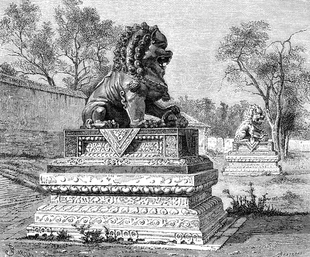 समर पैलेस, कांस्य शेर, इंपीरियल पावर का प्रतीक, c1890 द्वारा अज्ञात