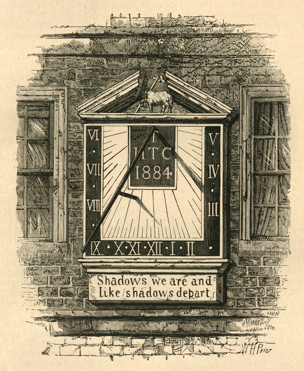 मंदिर में सन-डायल, 1885, 1897। द्वारा अज्ञात