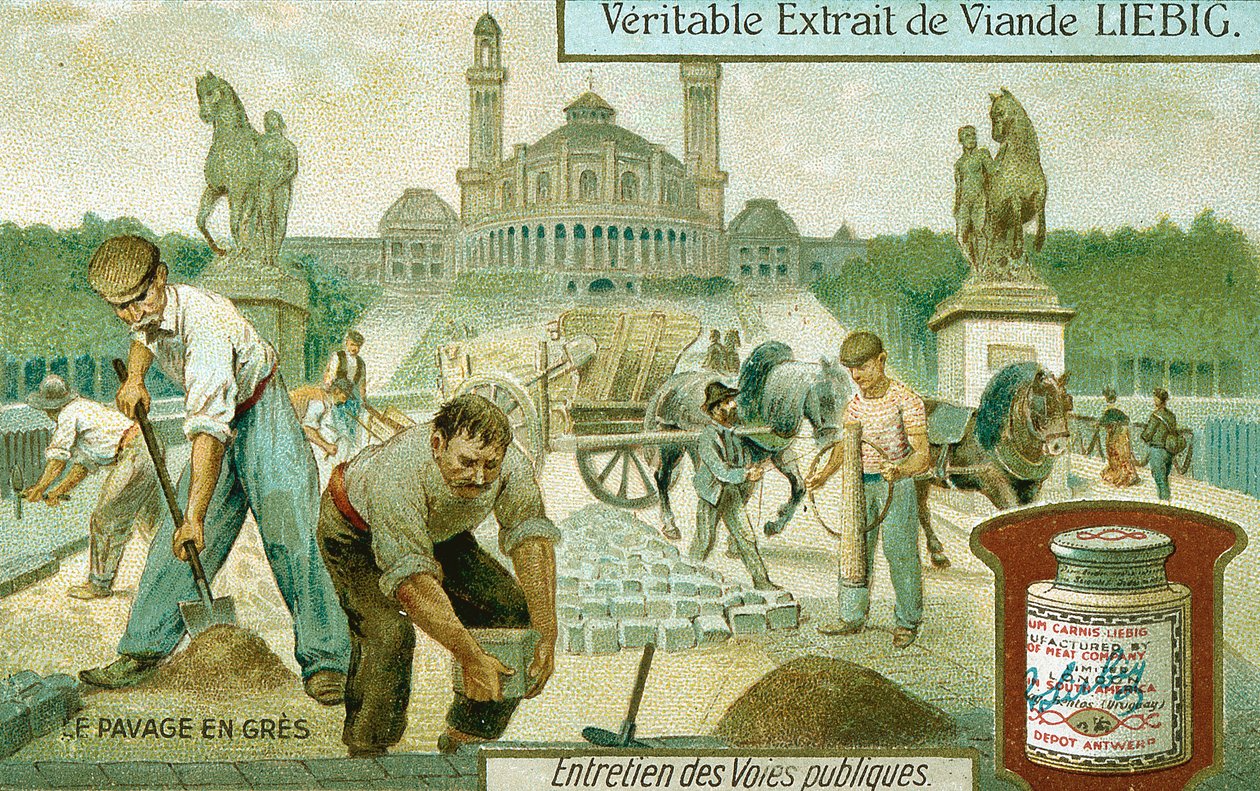 ग्रेनाइट सेट के साथ एक सड़क की जगह, पेरिस, c1900 द्वारा अज्ञात
