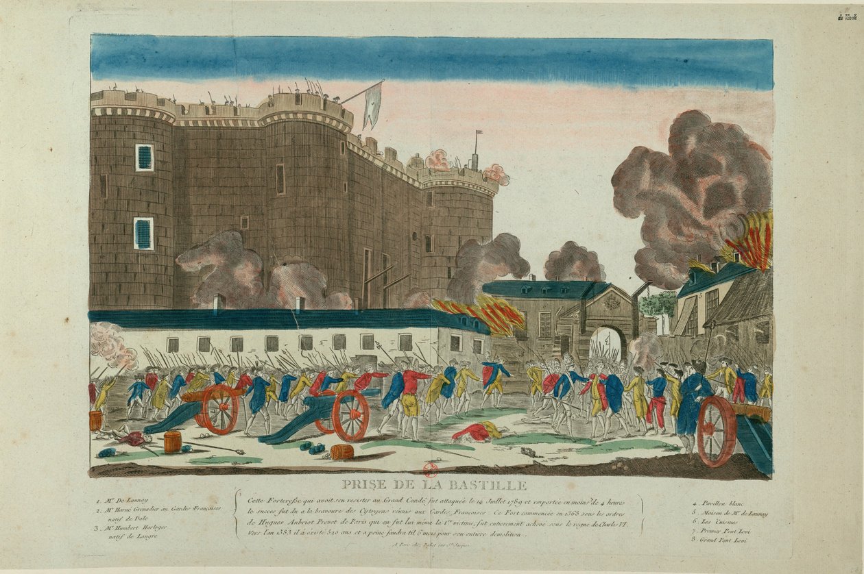 14 जुलाई, 1789, 1789 को बैस्टिल का कब्जा। द्वारा अज्ञात
