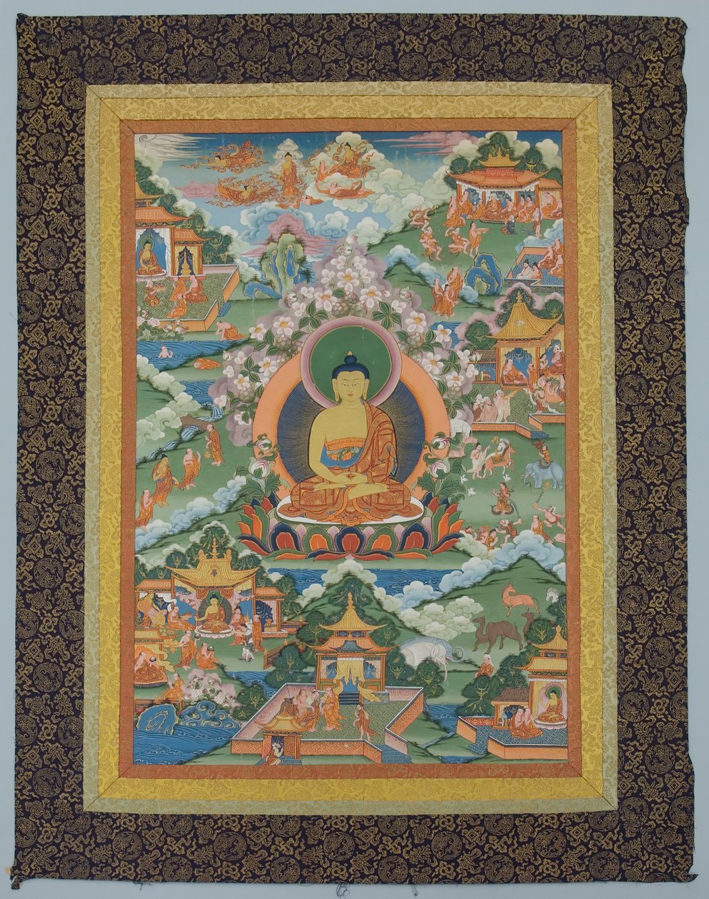 बुद्ध के साथ तंगका, 19वीं सदी। द्वारा अज्ञात