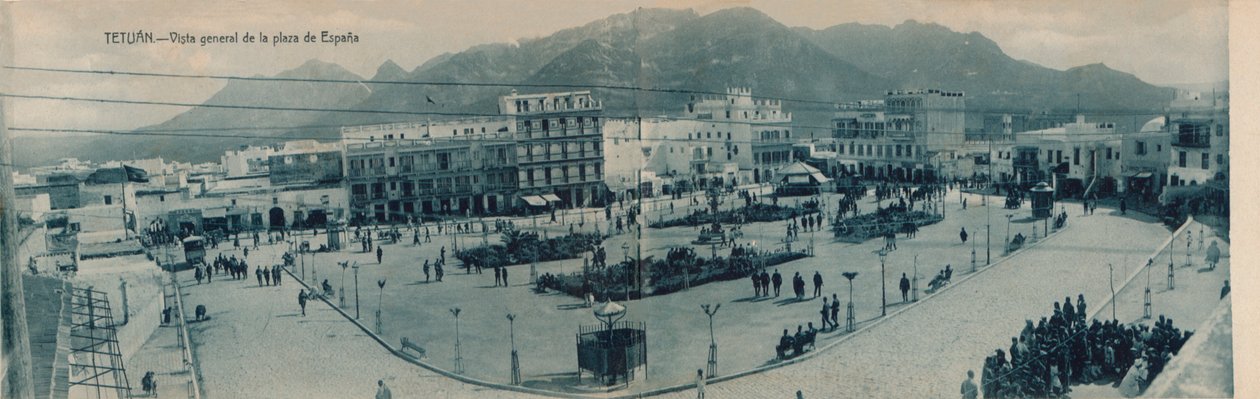 टेटुआन - प्लाजा डी एस्पाना का सामान्य दृश्य, c1910। द्वारा अज्ञात