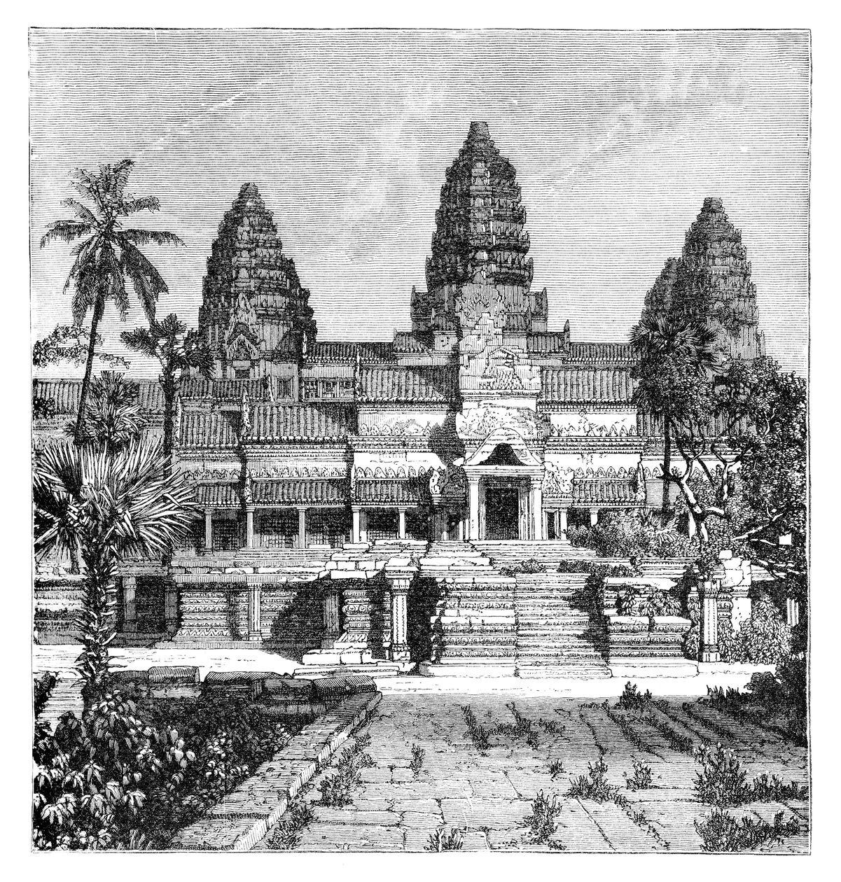 1895 में कंबोडिया के अंगकोर-वाट में मंदिर का मुख्य मुखिया द्वारा अज्ञात