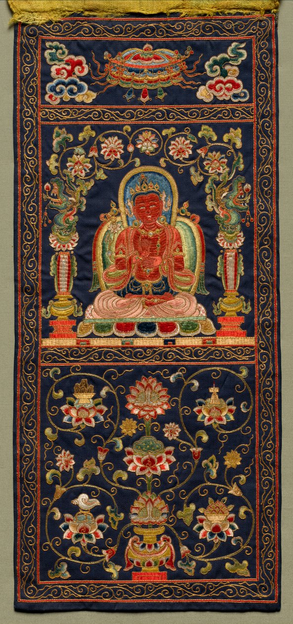 सातवें बोधिसत्व के साथ थांगका, 1368 - 1424। द्वारा अज्ञात