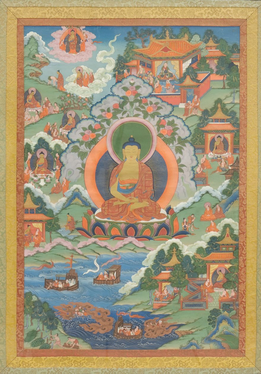 बुद्ध के साथ थंका, 19 वीं शताब्दी। द्वारा अज्ञात