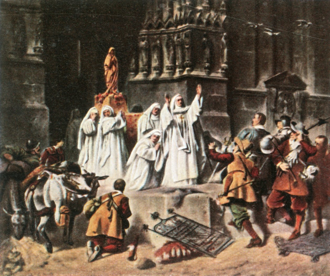 एबेस ऑफ़ फ्राउएनचीमेसी अपने कॉन्वेंट की रक्षा करता है, 1632, 1936। द्वारा अज्ञात