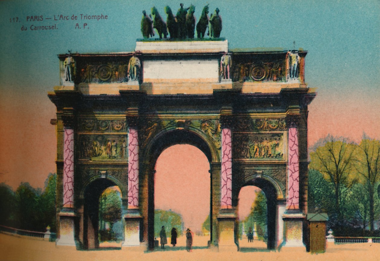 द आर्क ऑफ ट्रायम्फ ऑफ द कर्रूसेल, पेरिस, c1920 द्वारा अज्ञात