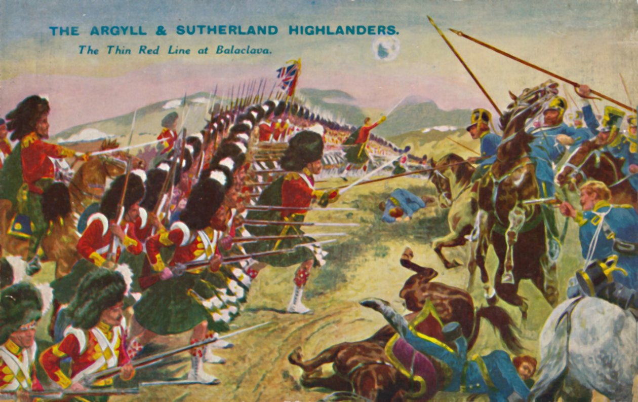 आर्गिल और सदरलैंड हाइलैंडर्स। बलाकवा में पतली लाल रेखा, 1854, 1939 द्वारा अज्ञात