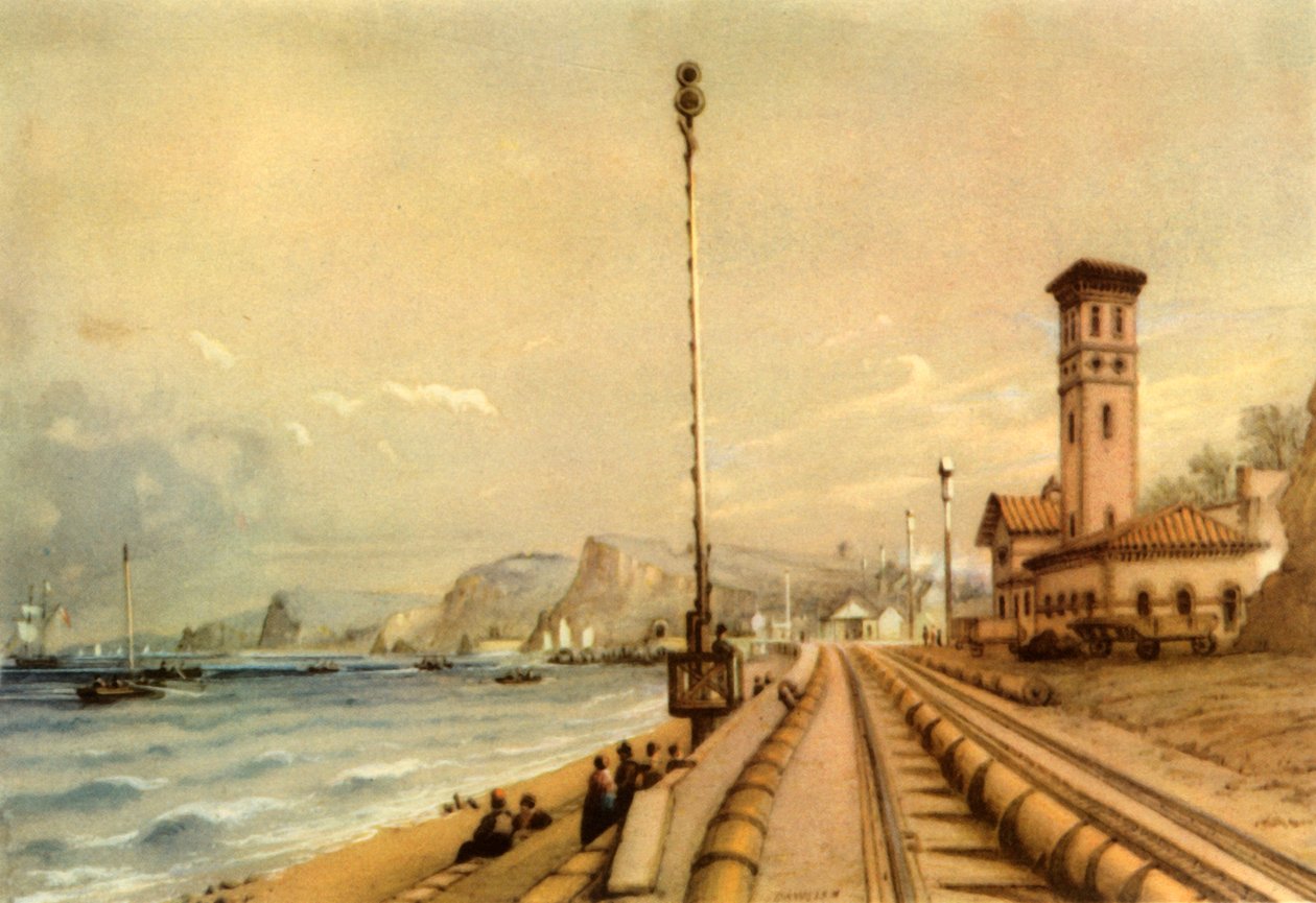 डावलिश में वायुमंडलीय रेलवे, 1847, 1945। द्वारा अज्ञात