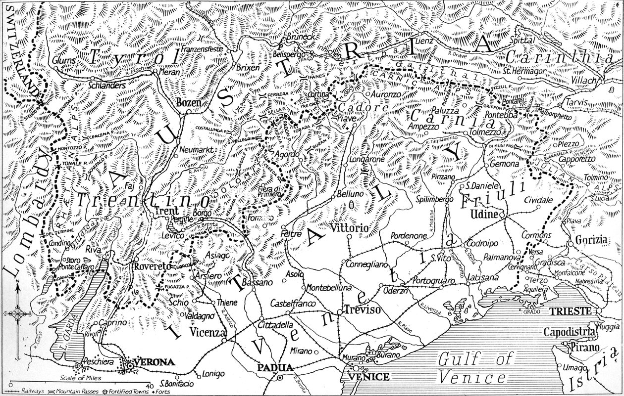 इटली का ऑस्ट्रियाई फ्रंटियर, 1915 द्वारा अज्ञात