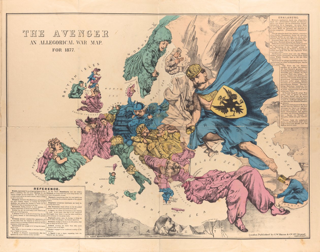 द एवेंजर: 1877, 1876-1877 के लिए एक Allegorical War Map। द्वारा अज्ञात
