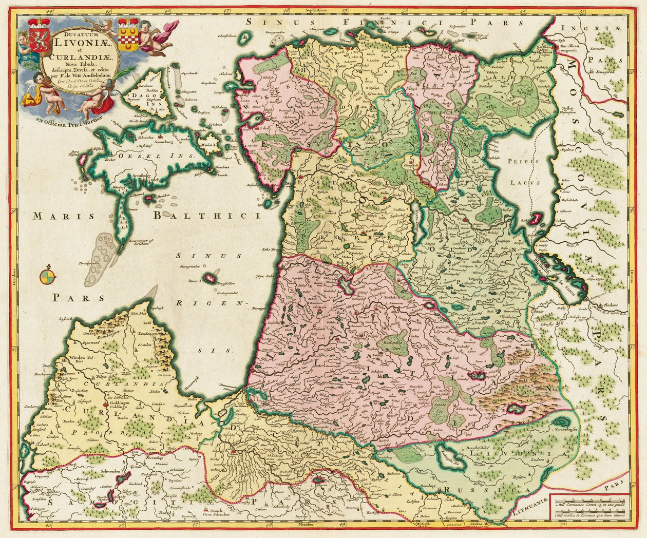 ducatus Livonia और Curlandiae नोवा, 1705: बाल्टिक सागर से द्वारा अज्ञात