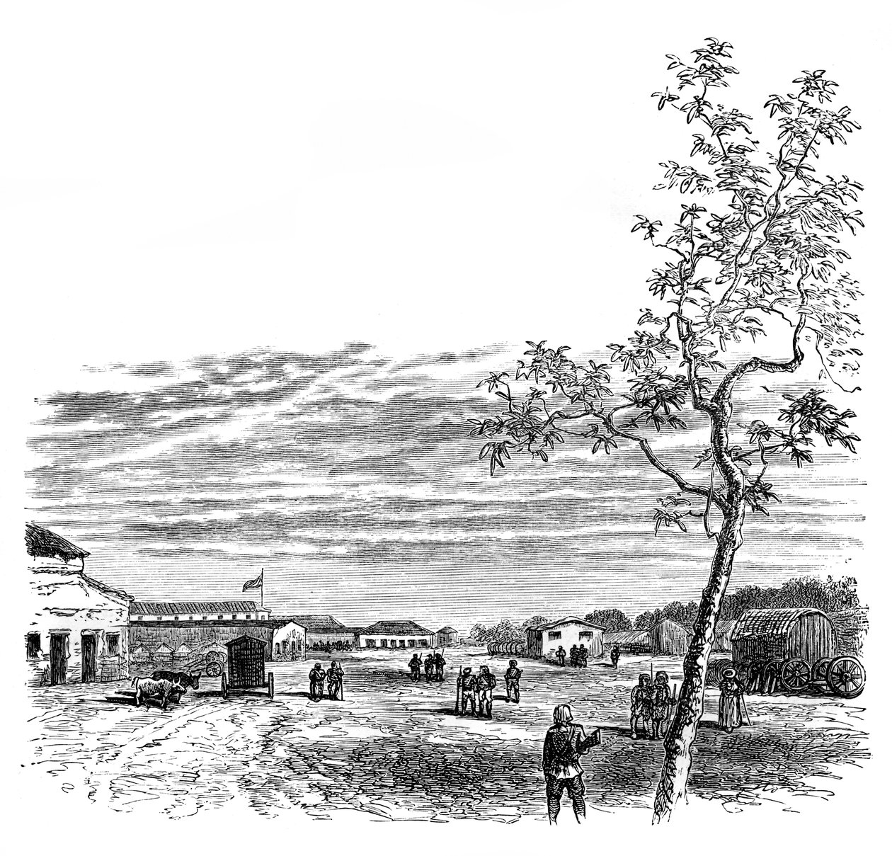 मेरठ, भारत में बैरक, c1850s, 1888 द्वारा अज्ञात