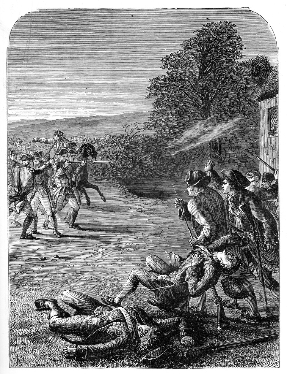 लेक्सिंगटन और कॉनकॉर्ड की लड़ाई, 19 अप्रैल 1775, 1872 द्वारा अज्ञात