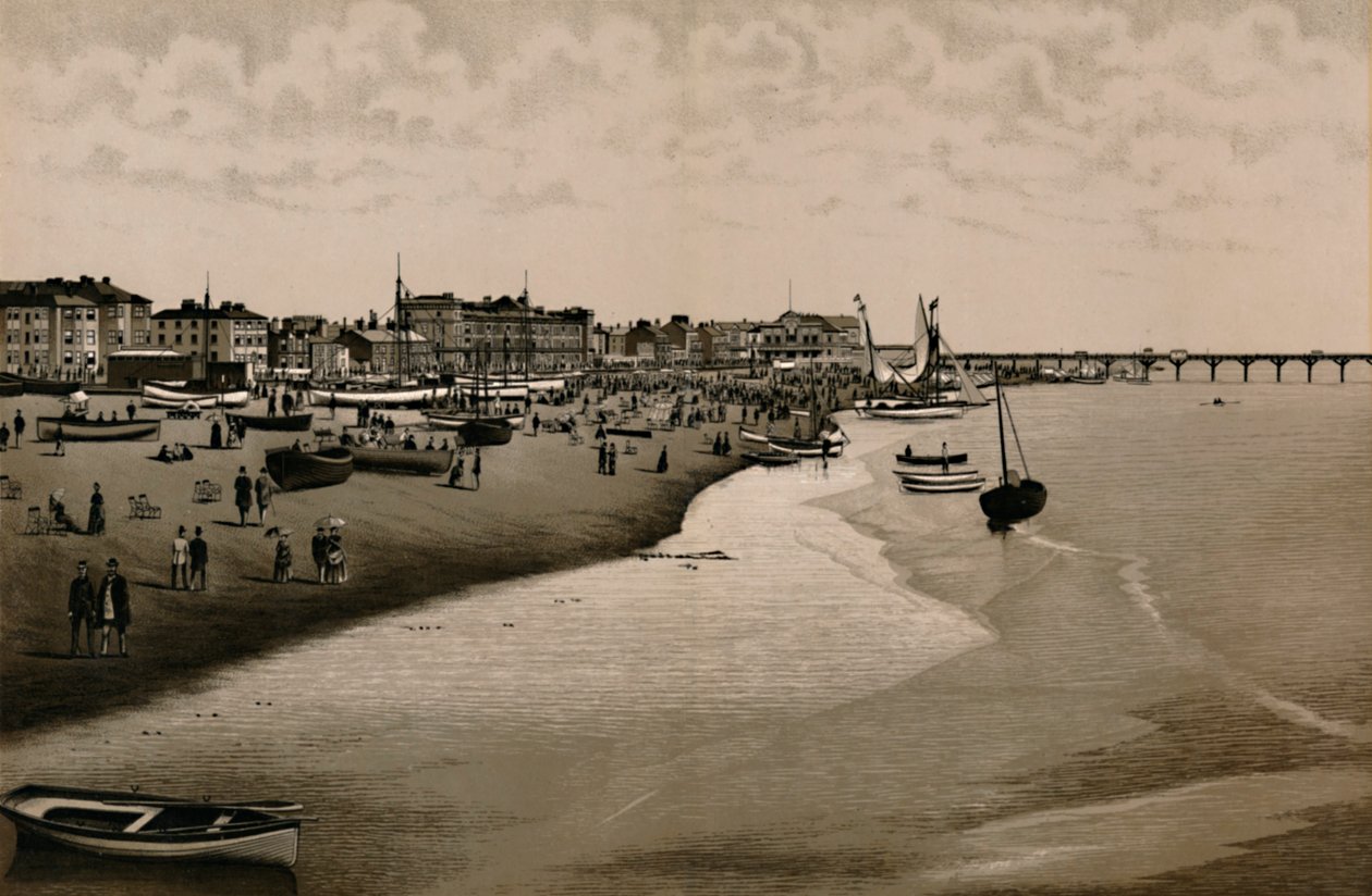 द बीच, यरमाउथ, सी 1880। द्वारा अज्ञात