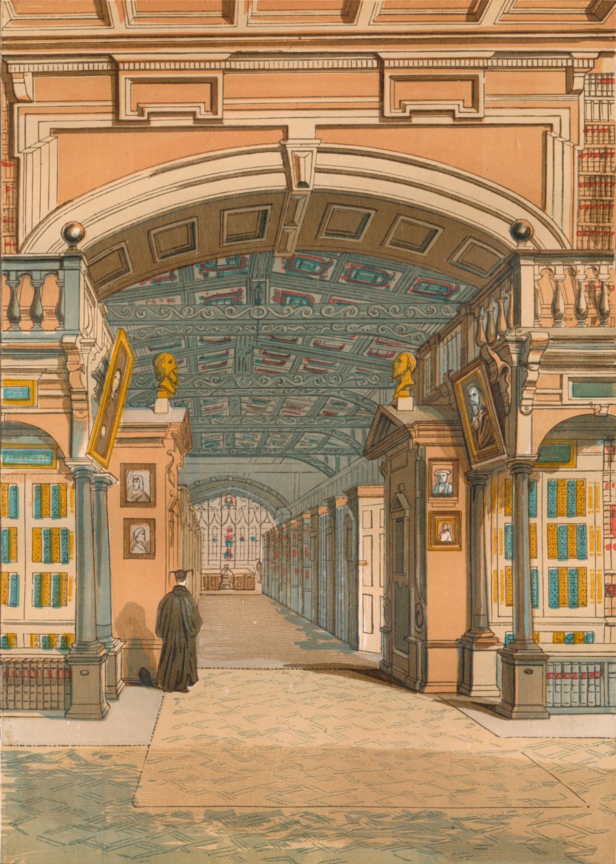 बोडलियन लाइब्रेरी, ऑक्सफोर्ड, c1845, 1864 द्वारा अज्ञात