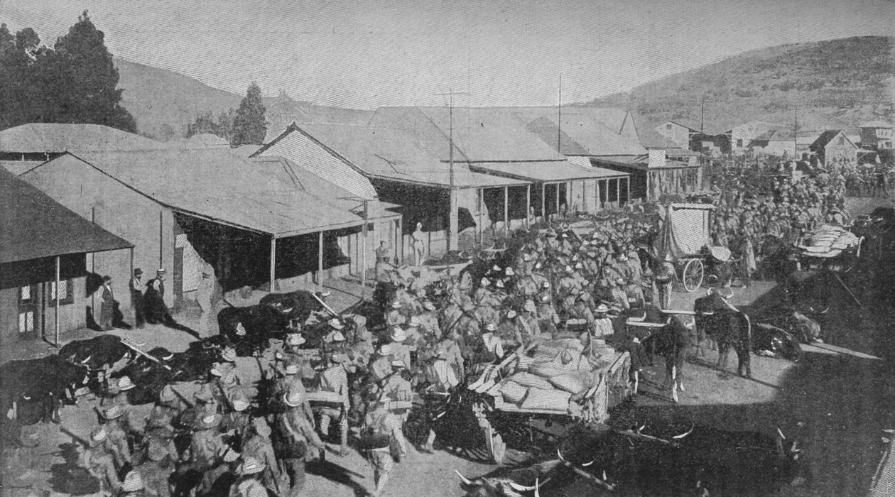 1902 की प्रिटोरिया की सड़कों के माध्यम से ब्रिटिश आर्मी मार्चिंग द्वारा अज्ञात