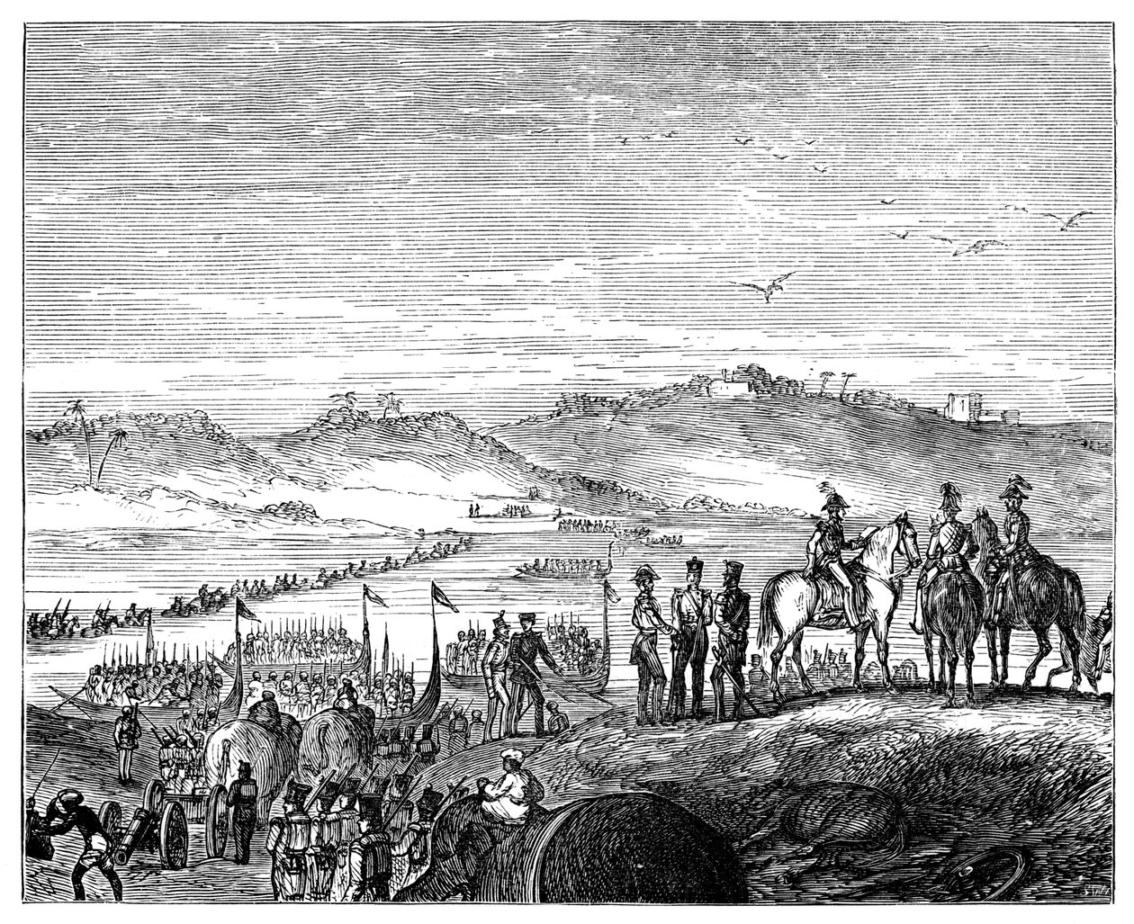 ब्रिटिश सेना, सतलज नदी, भारत, 19 वीं सदी, 1900 को पार करती है द्वारा अज्ञात