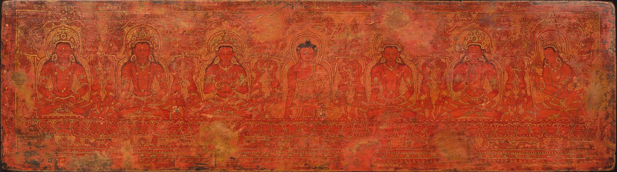 बुद्ध शाक्यमुनि, फाइव पास्ट बुद्ध, और मैत्रेय, सी. 15th शताब्दी। द्वारा अज्ञात