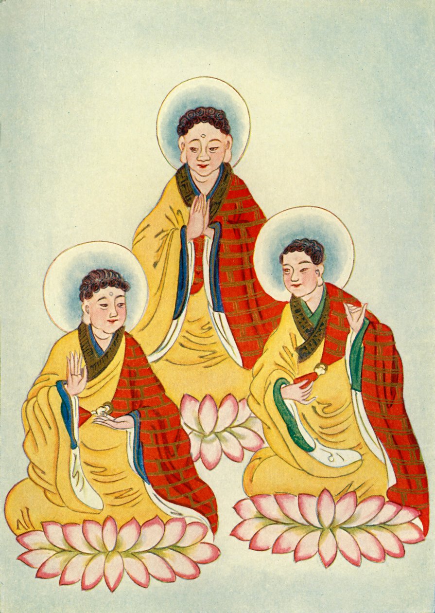 'द बुद्धिस्ट ट्रायड', 1922। द्वारा अज्ञात