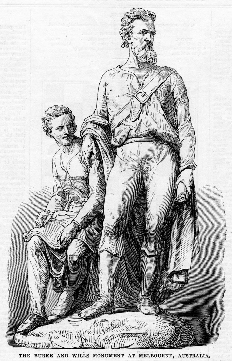 1865 में मेलबर्न, ऑस्ट्रेलिया में बर्क एंड विल्स स्मारक द्वारा अज्ञात