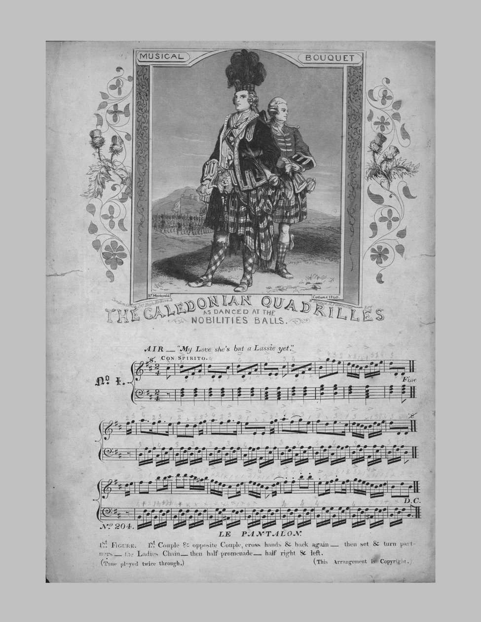 कैलेडोनियन क्वाड्रिल्स, शीट संगीत, c1870। द्वारा अज्ञात