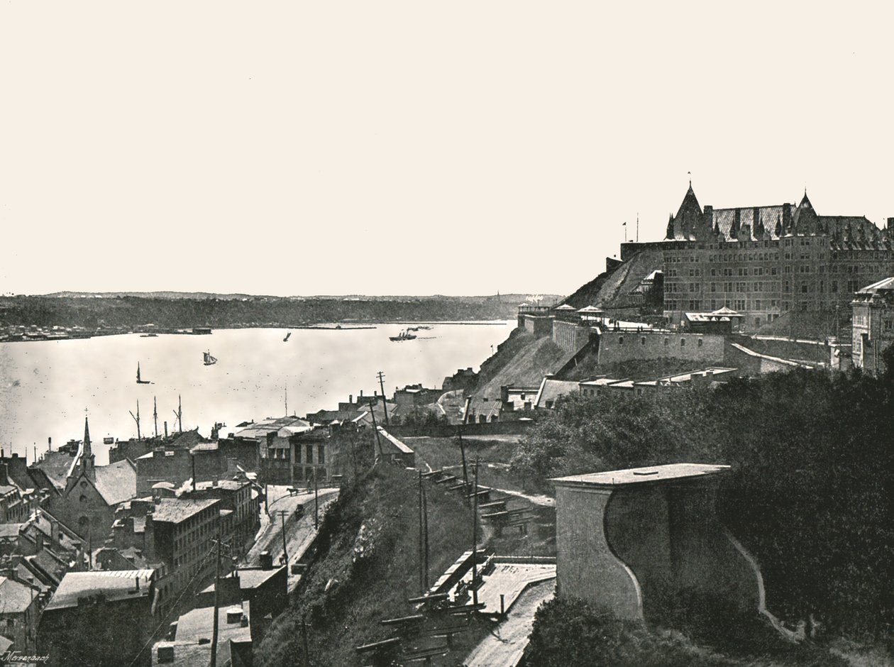सिटाडेल और सेंट लॉरेंस नदी, क्यूबेक, कनाडा, 1895। द्वारा अज्ञात