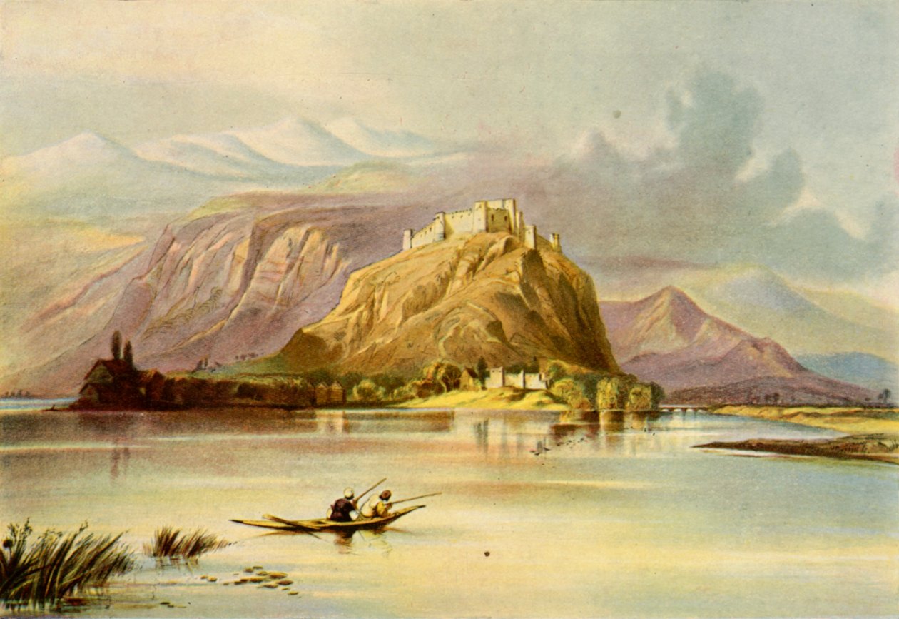 श्रीनगर कश्मीर का शहर और हुर्री पुरबुट किला, 1840, 1901। द्वारा अज्ञात