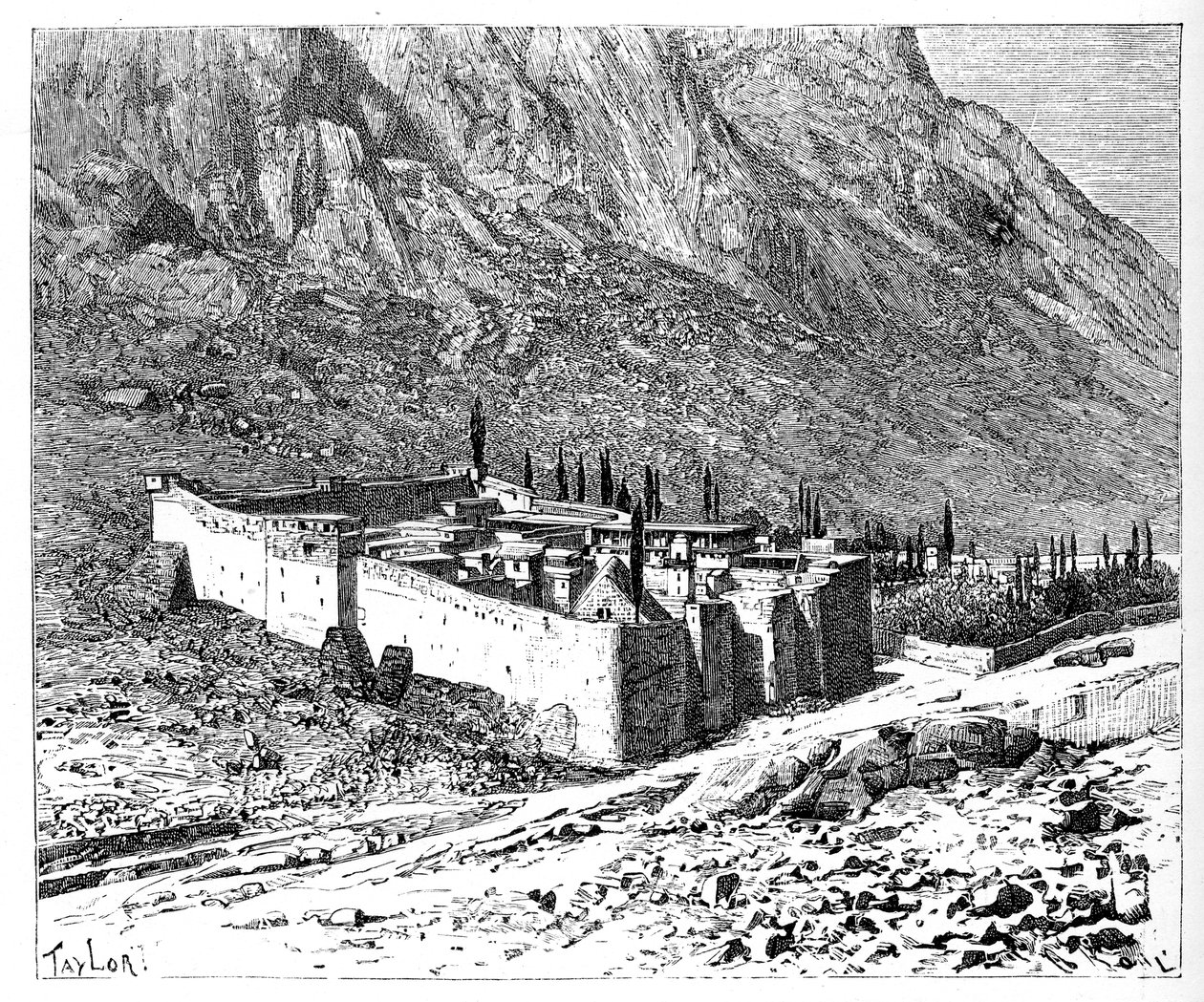 द कॉन्वेंट ऑफ सेंट कैथरीन, माउंट सिनाई, मिस्र, 1895 द्वारा अज्ञात