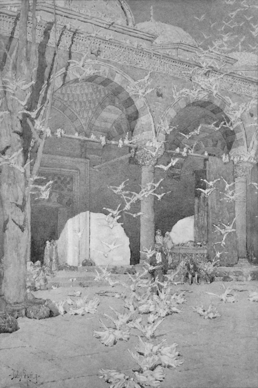 कबूतर मस्जिद का प्रांगण, 1913 द्वारा अज्ञात