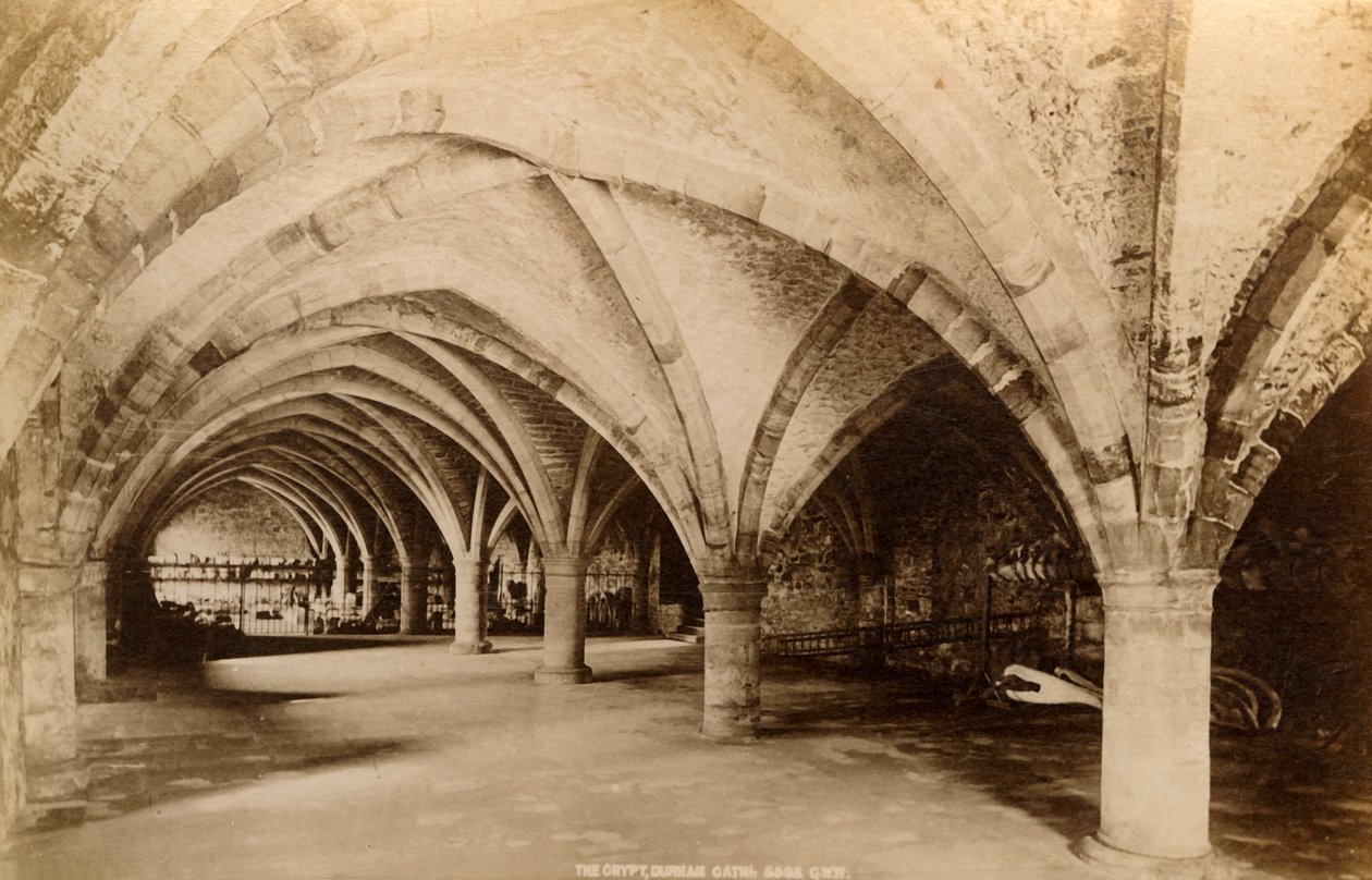 द क्रिप्ट, डरहम कैथेड्रल, 1893। द्वारा अज्ञात