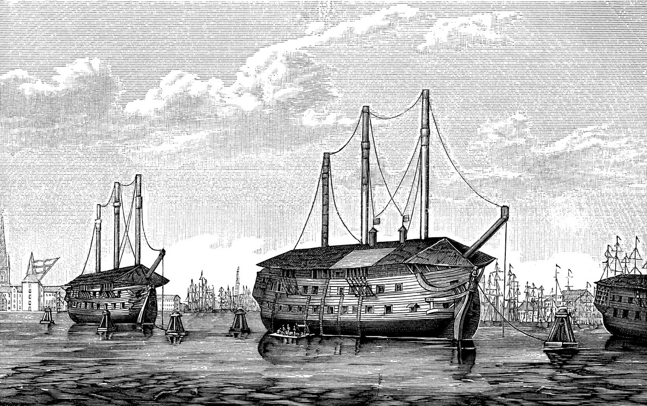 1848-1849 कोपेनहेगन में डेनिश जेल-जहाज ड्रोनिंग मारिया और वाल्डेमार द्वारा अज्ञात