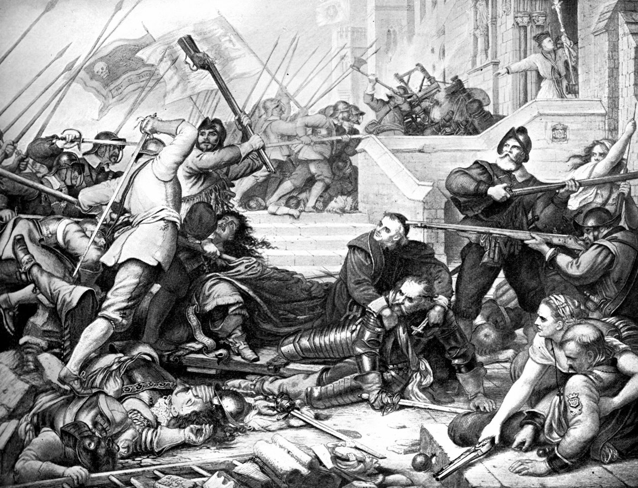 1640 के दशक में 19 वीं सदी में बेसिंग हाउस की रक्षा द्वारा अज्ञात