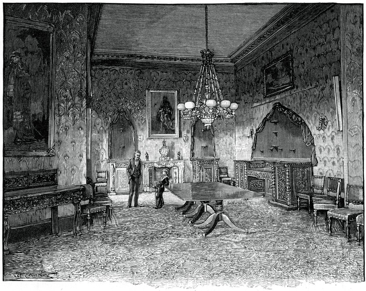 भोजन कक्ष, किलकेनी हाउस, आयरलैंड, c19 वीं सदी द्वारा अज्ञात