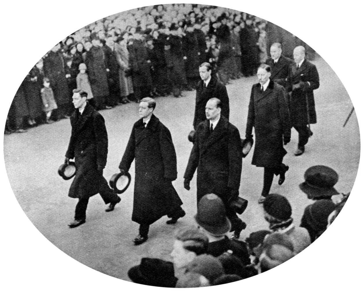 द ड्यूक ऑफ यॉर्क और उनके भाई किंग जॉर्ज बनाम अंतिम संस्कार के जुलूस, 1936, 1937 में द्वारा अज्ञात