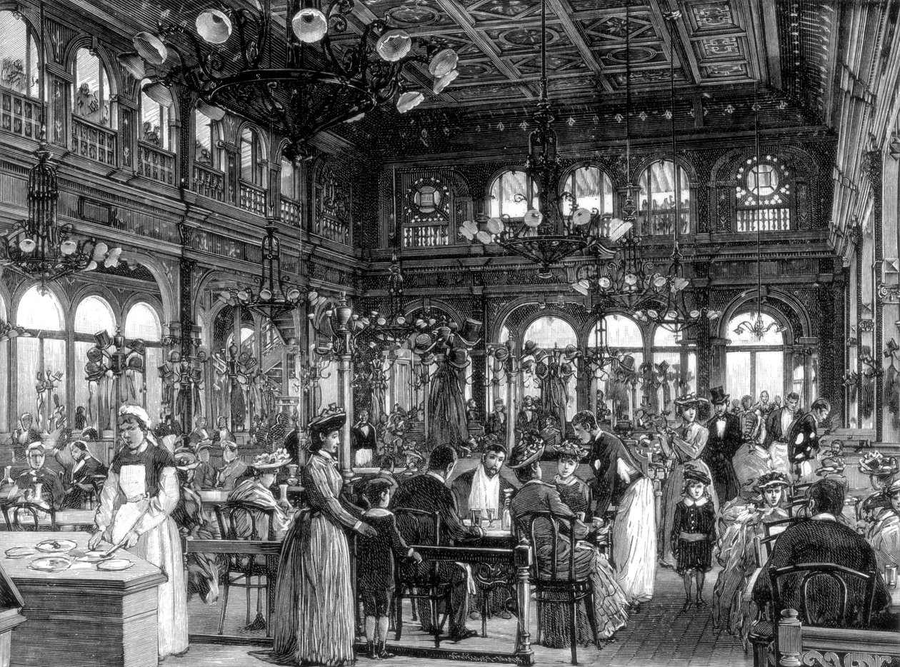 1889 में पेरिस के कुए डी बिली पर डुवल रेस्तरां द्वारा अज्ञात