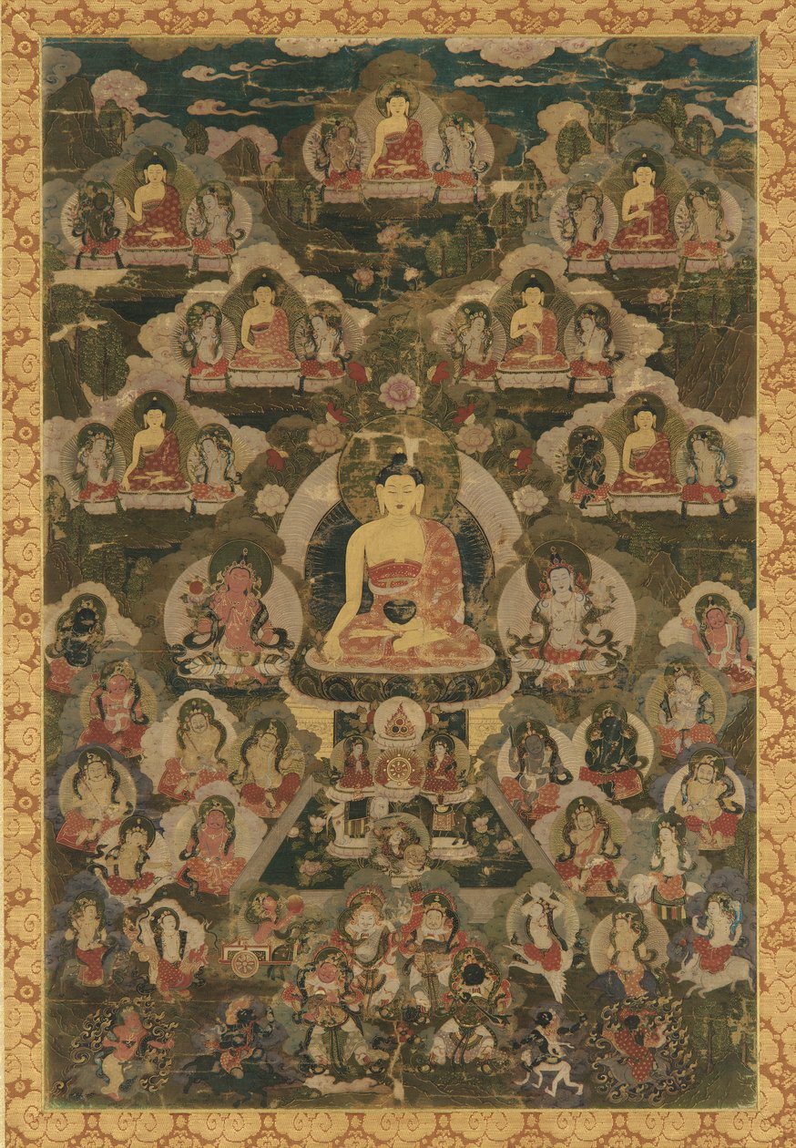 आठ औषधि बुद्ध, 18वीं शताब्दी। द्वारा अज्ञात