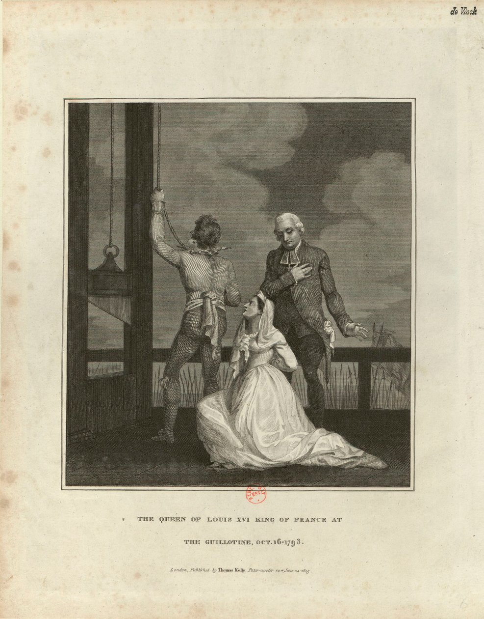 16 अक्टूबर, 1793, 1815 को मैरी एंटोनेट का निष्पादन। द्वारा अज्ञात