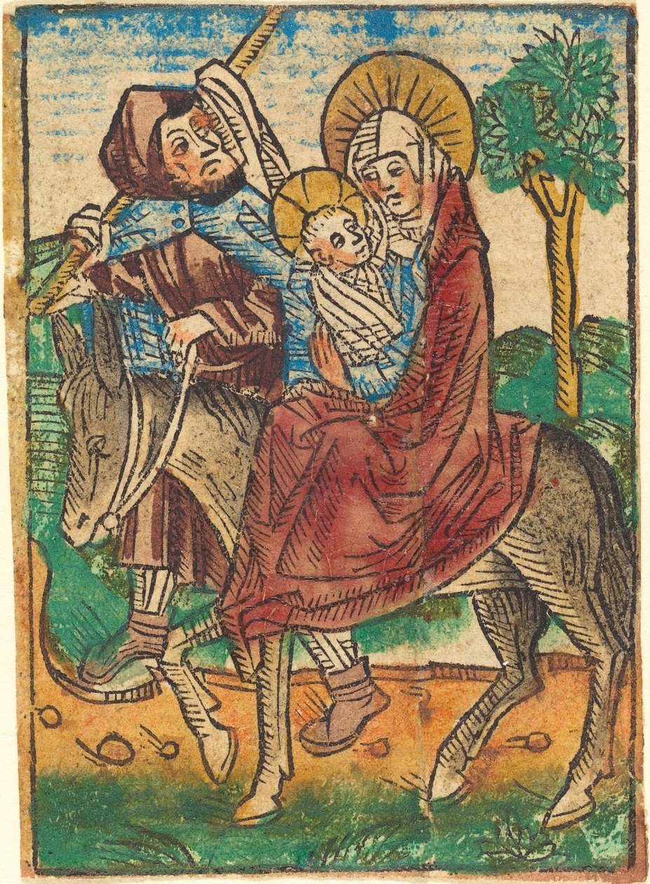 मिस्र में उड़ान, सी. 1490. द्वारा अज्ञात