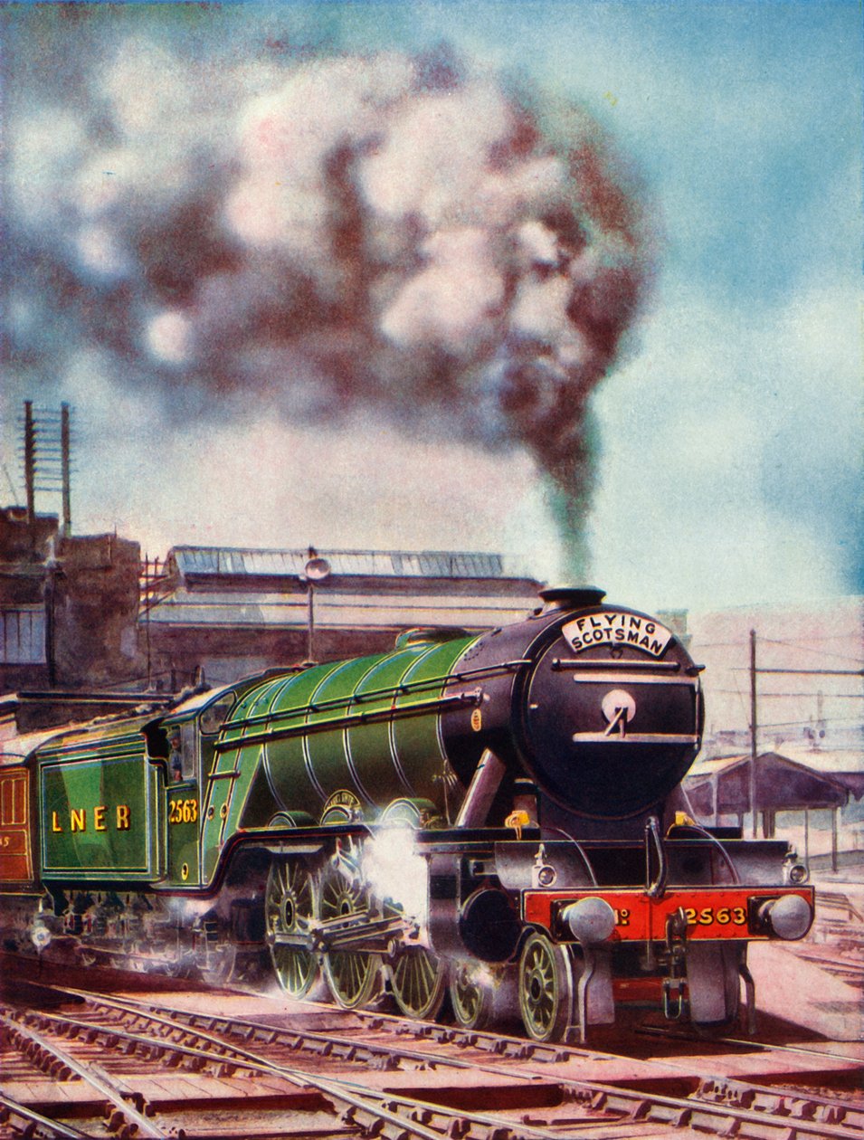 किंग्स क्रॉस स्टेशन छोड़ने वाले फ्लाइंग स्कॉट्समैन, नंबर 2563, 1935-36 द्वारा नियंत्रित किया गया। द्वारा अज्ञात